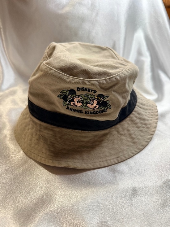 Disney Accessories - Vintage Disney Animal Kingdom Mickey Minnie Safari Bucket Hat Adult Tan